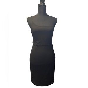 NWT lulus one shoulder black dress